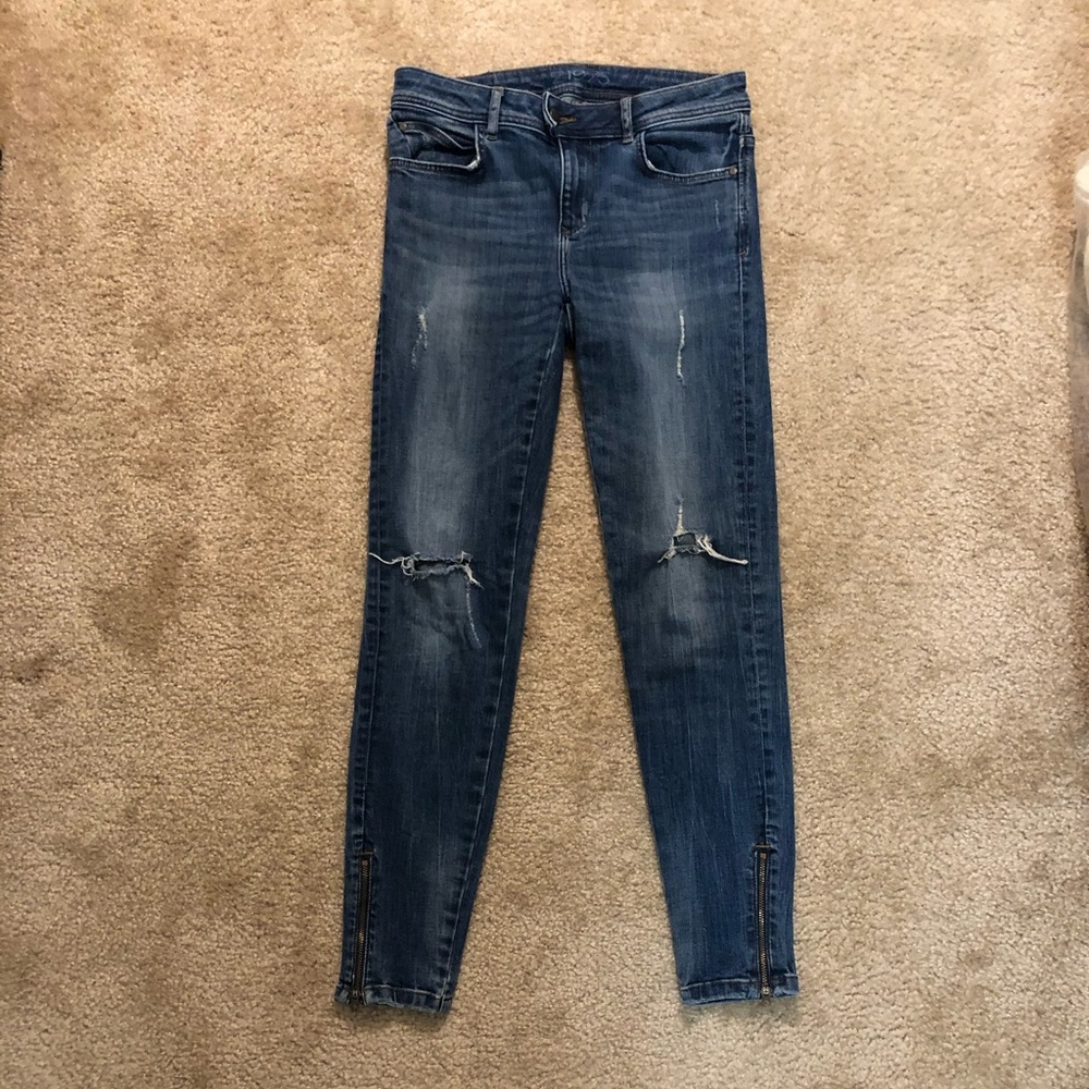 Zara Basic Z1975 zipper bottom skinny jeans